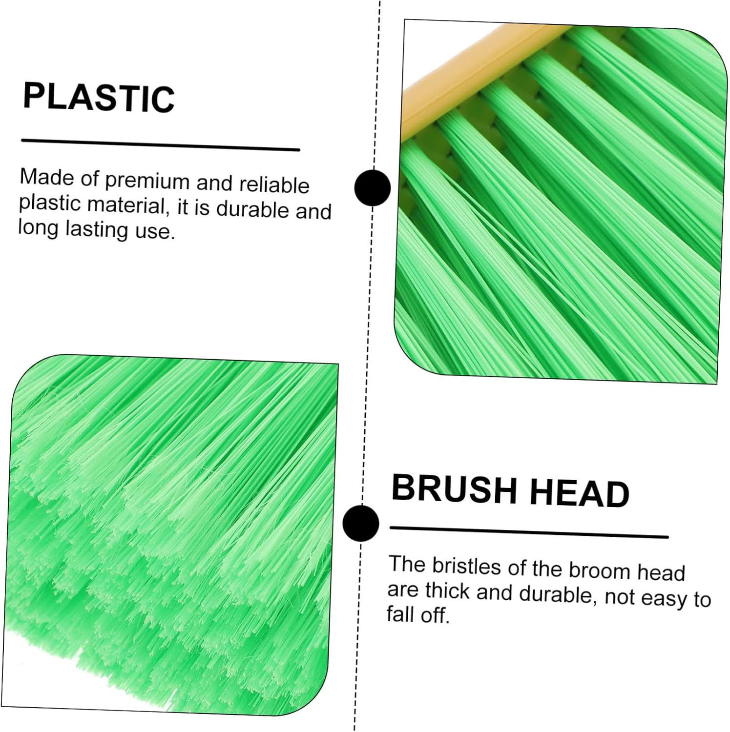Durable Plastic Broom Head Replacement Heavy-Duty Cleaning Accessory for Household Use Multi-Scene Floor Sweeping Thick Bristles for Easy Dirt Removal