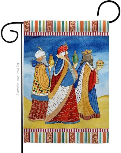 Breeze Decor Bandera de jardín de los tres sabios para hombre, diseño religioso y religioso de la Santa Familia, para decoración de casa cristiana,