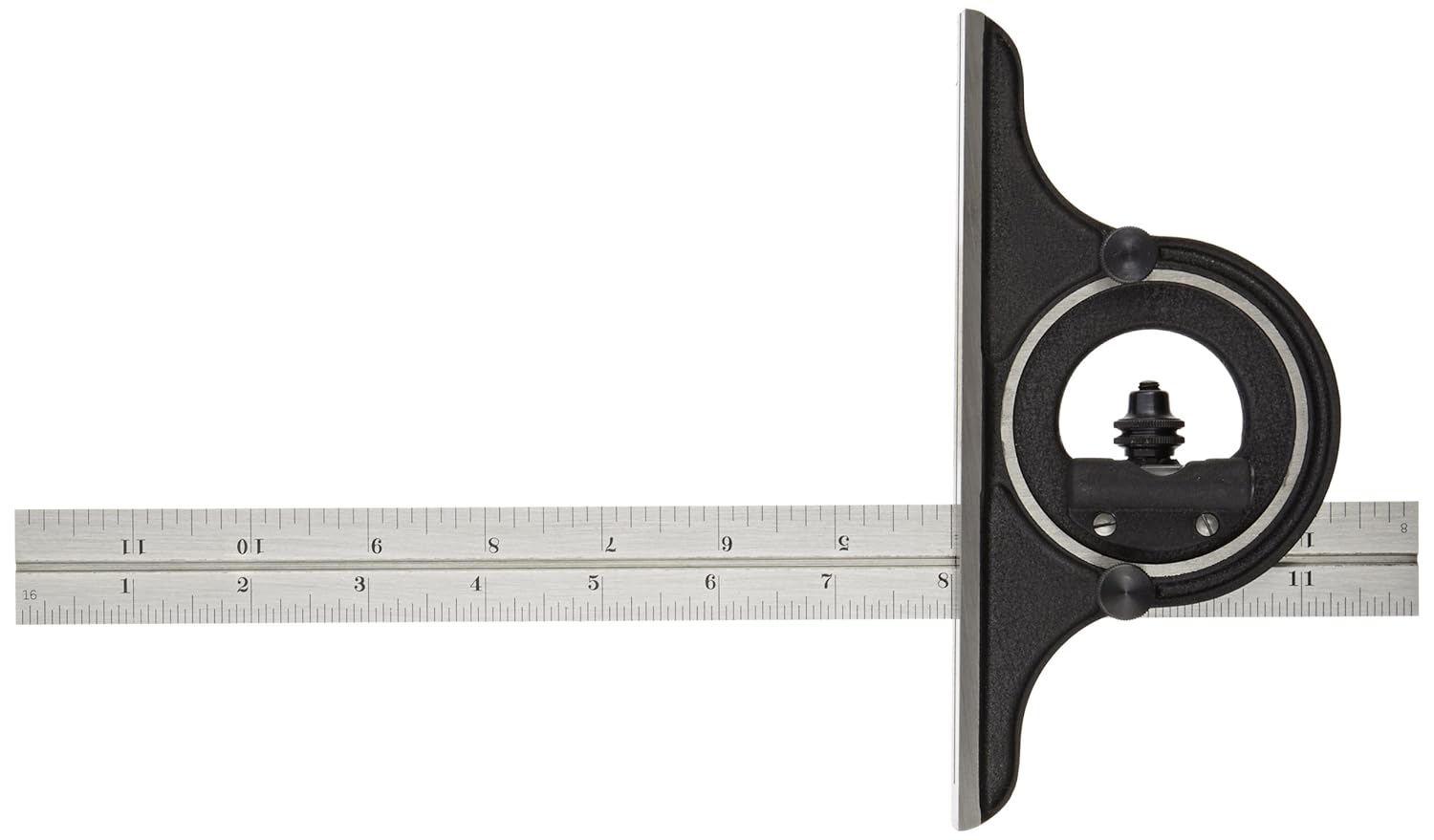 🔥 Crazy Deals Starrett 491-12-4R Bevel Protractor, Protractor Head, Reversible, Black Wrinkle Finish,12, 4R Grad