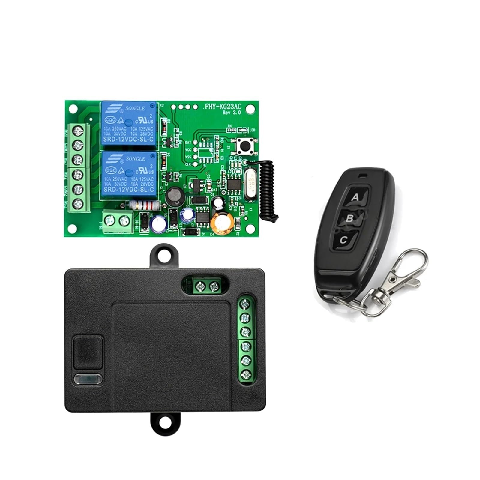 Récepteur relais Rf universel 2CH AC220V pour commande de moteur de portail