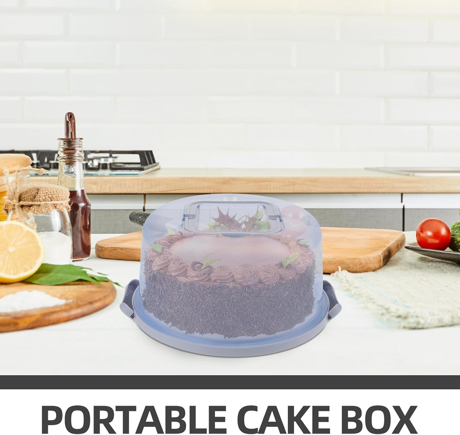 ARTIBETTER Portable Cake Carrier Box, 8 Inch round Plastic Holder