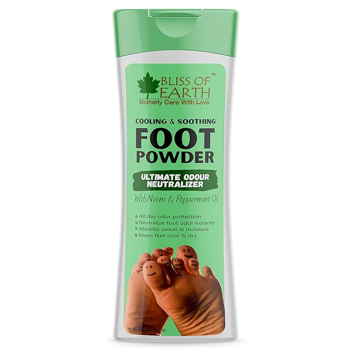 Buy Bliss of Earth Foot Powder Odour Remover With Neem & Peppermint Oil
