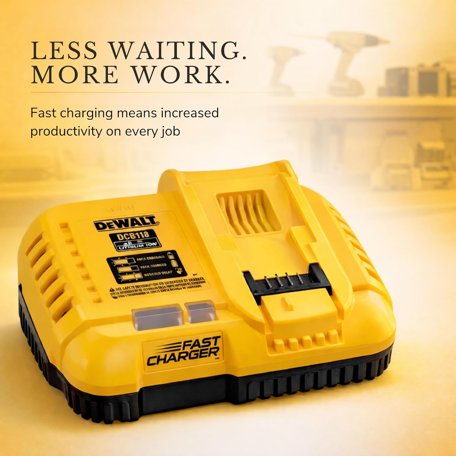 20V MAX/Flex Volt Lithium-Ion, Fan Cooled Rapid Battery Charger (DCB118)