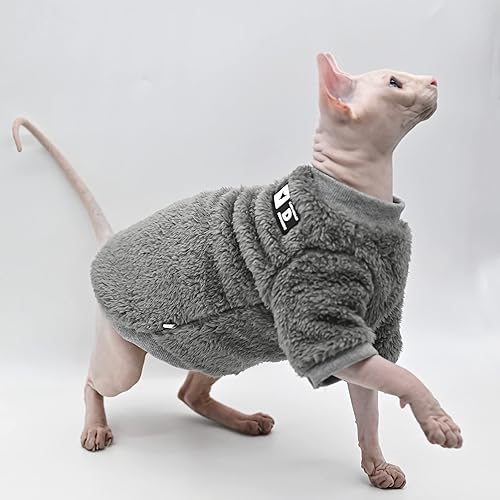 Miniatura 2 de Sphynx - Ropa para gatos de terciopelo de doble cara, suave y cálida, sin pelo, ropa para gatos para Cornish Rex, Devon Rex, Peterbald, Knnis, Abbey
