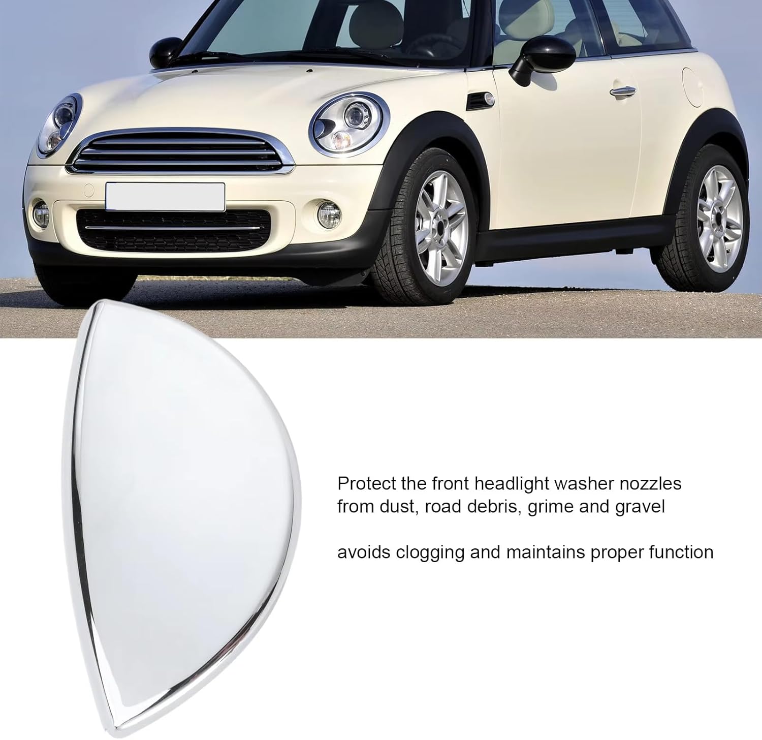 for Mini Cooper R55 R57 R56 R58 R59 2008-2014 Car Front Headlight Washer Water Spray Cover Headlight Washer Nozzle