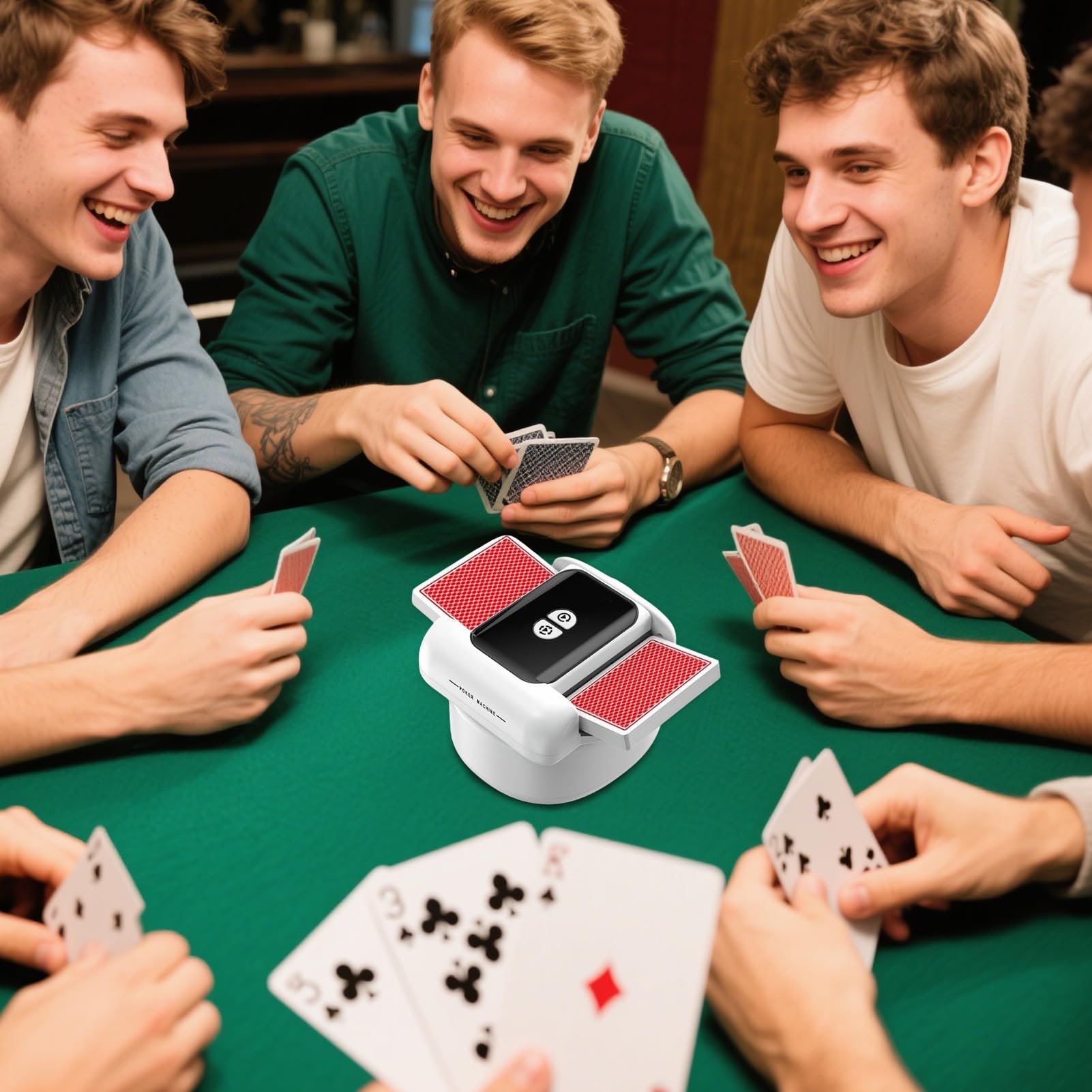 Distributeur Automatique de Cartes, Mélangeur pour 1 à 2 Jeux, 2 Modes Silencieux Rechargeable pour Jeux de Société Cartes à Jouer Poker Blackjack