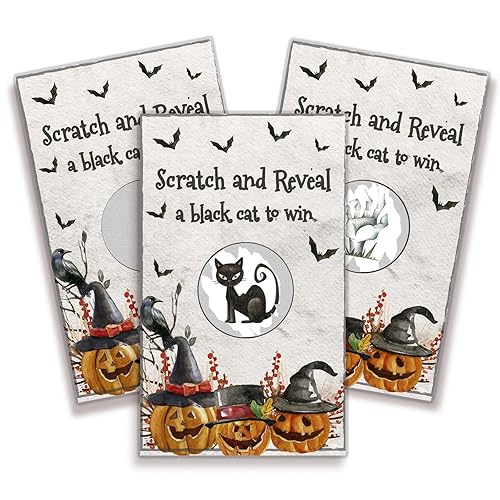 Pumpkin Halloween Scratch Off Cards, 50 Pcs Spooky Halloween Party
