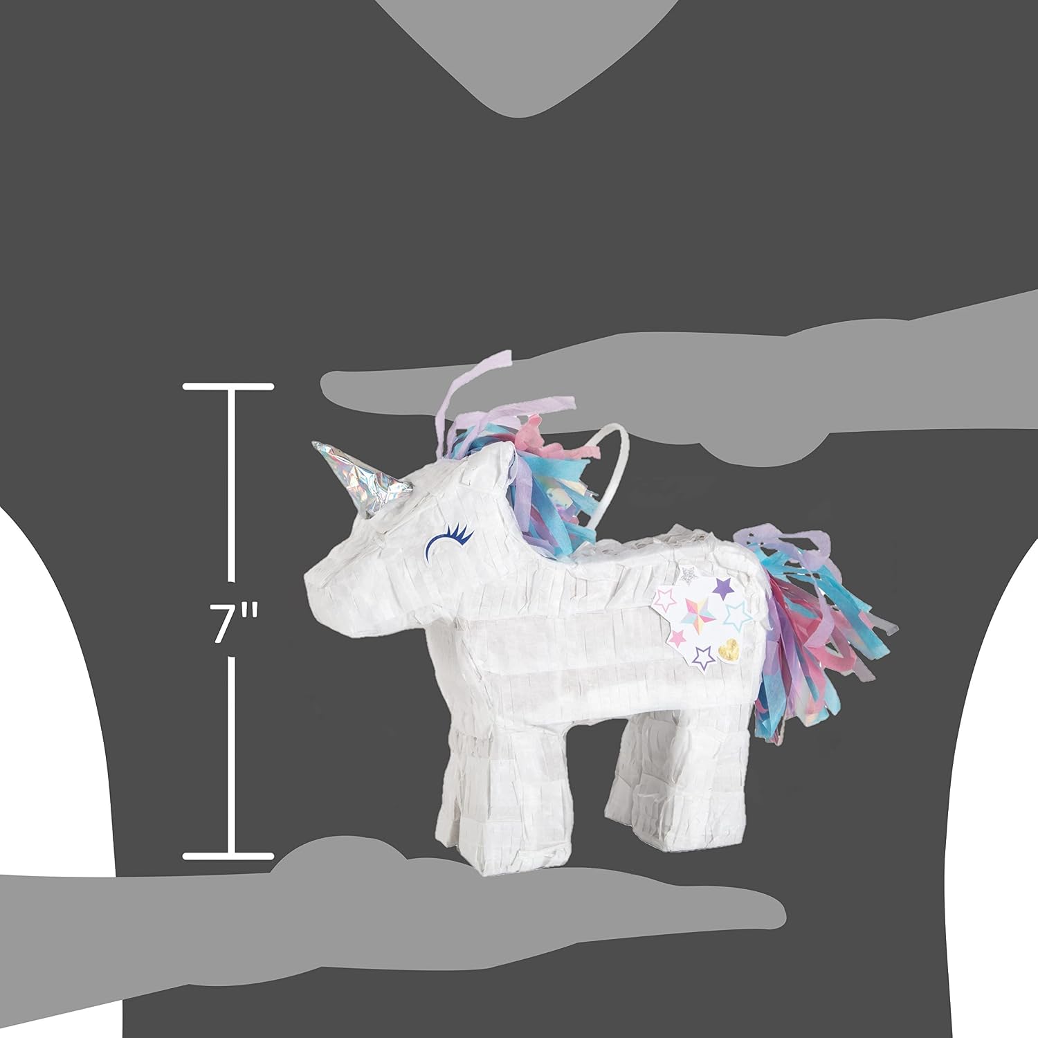 Mini Unicorn Pinata Decoration - 7.25" x 2.50" x 6.88", 1 Pc