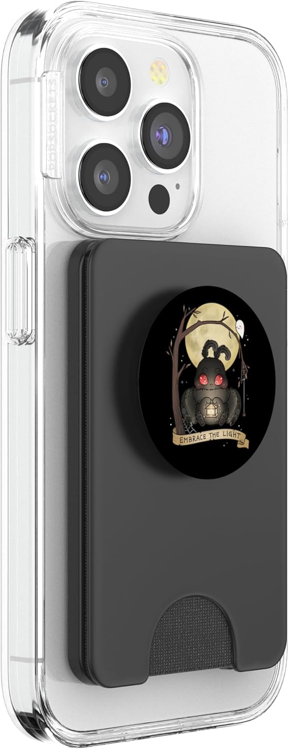 Embrace The Light Mothman Spooky Cute Cryptid Goth Halloween PopSockets PopWallet for MagSafe