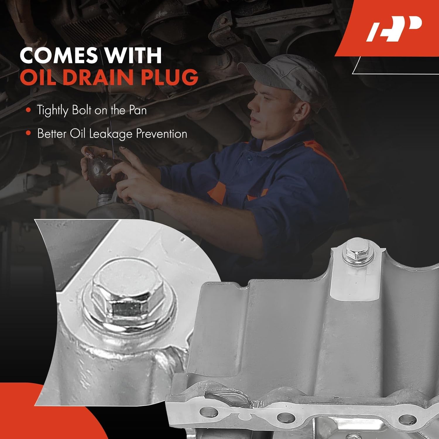 A-Premium Engine Oil Pan Sump with Drain Plug Compatible with Ford Edge 2011-2012, Explorer 2011-2012, Lincoln MKX 2011-2012, 3.5L 3.7L