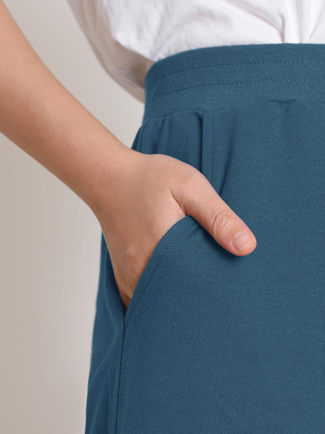 Weintee Women's Petite Cotton Pull On Pants with Pockets - Image 3