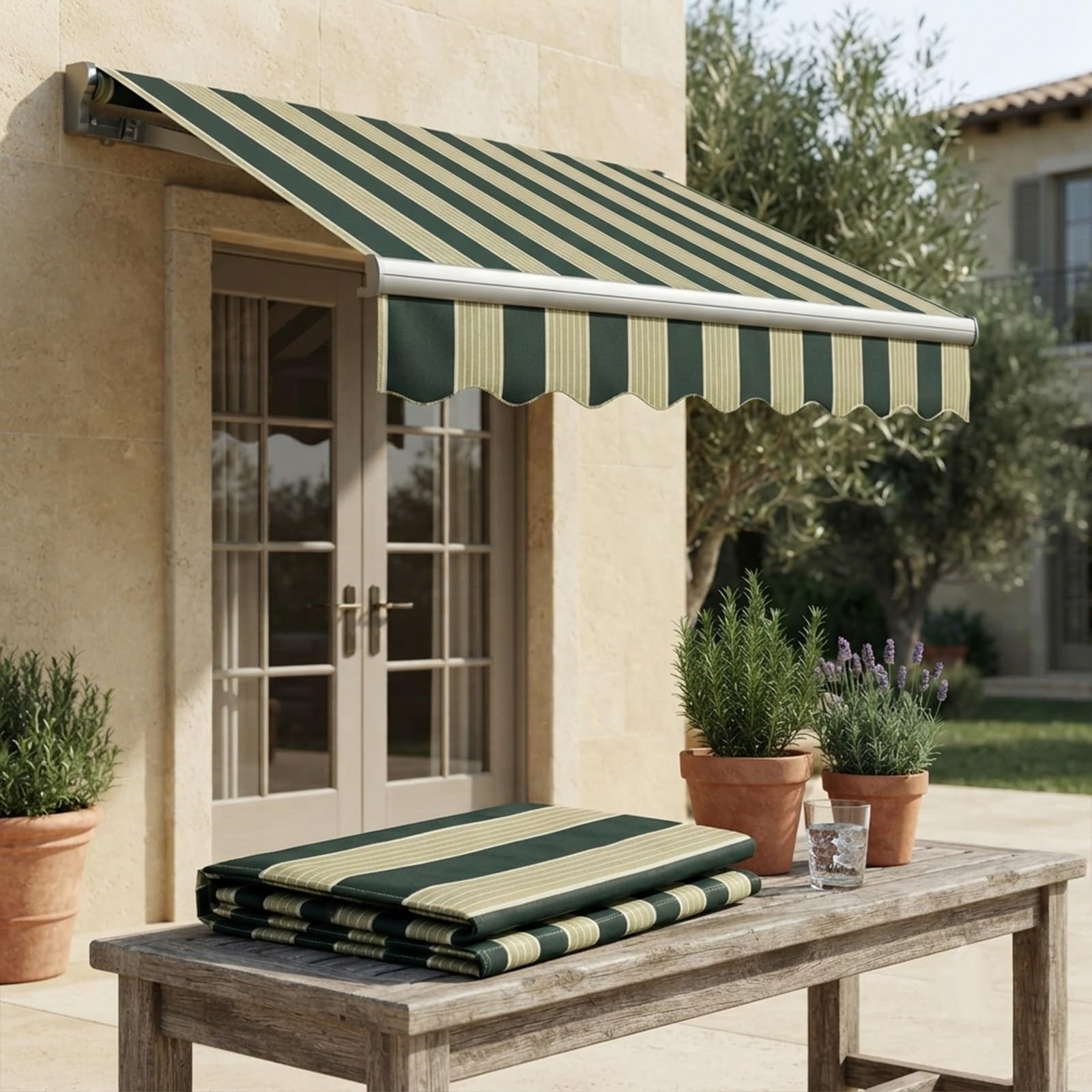 Tela De Repuesto para Toldo，450x330 Techo De Repuesto，Tela De Repuesto Acrílica Impermeable (Estructura No Incluida)，Personalizable，Adecuado para Tiendas Y Jardines.
