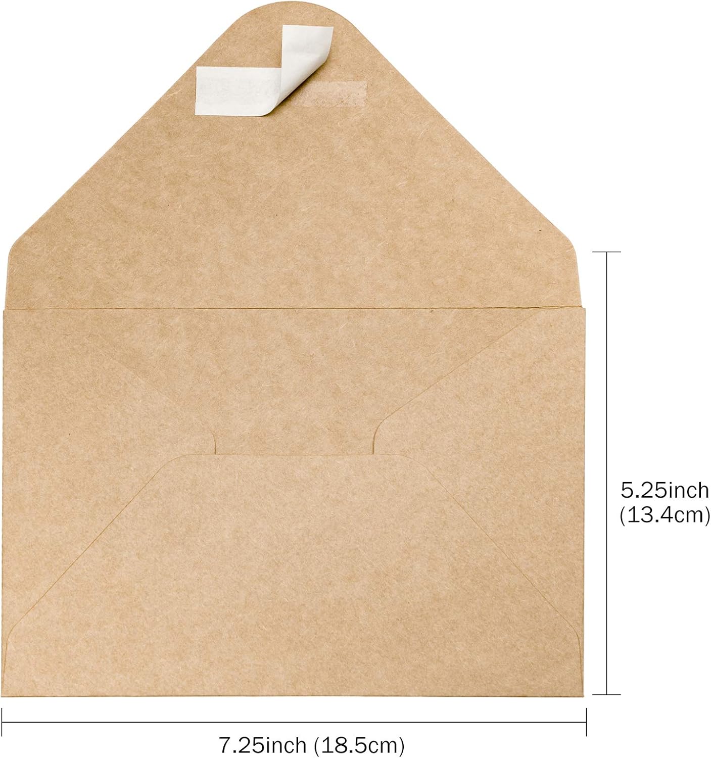 WRAPAHOLIC 50 Pack A7 (5 1/4 x 7 1/4) Kraft Contour Flap Envelopes with Peel and Press Seal, Perfect for Invitation, Greeting Cards, Mailing, Wedding - Brown : Everything Else