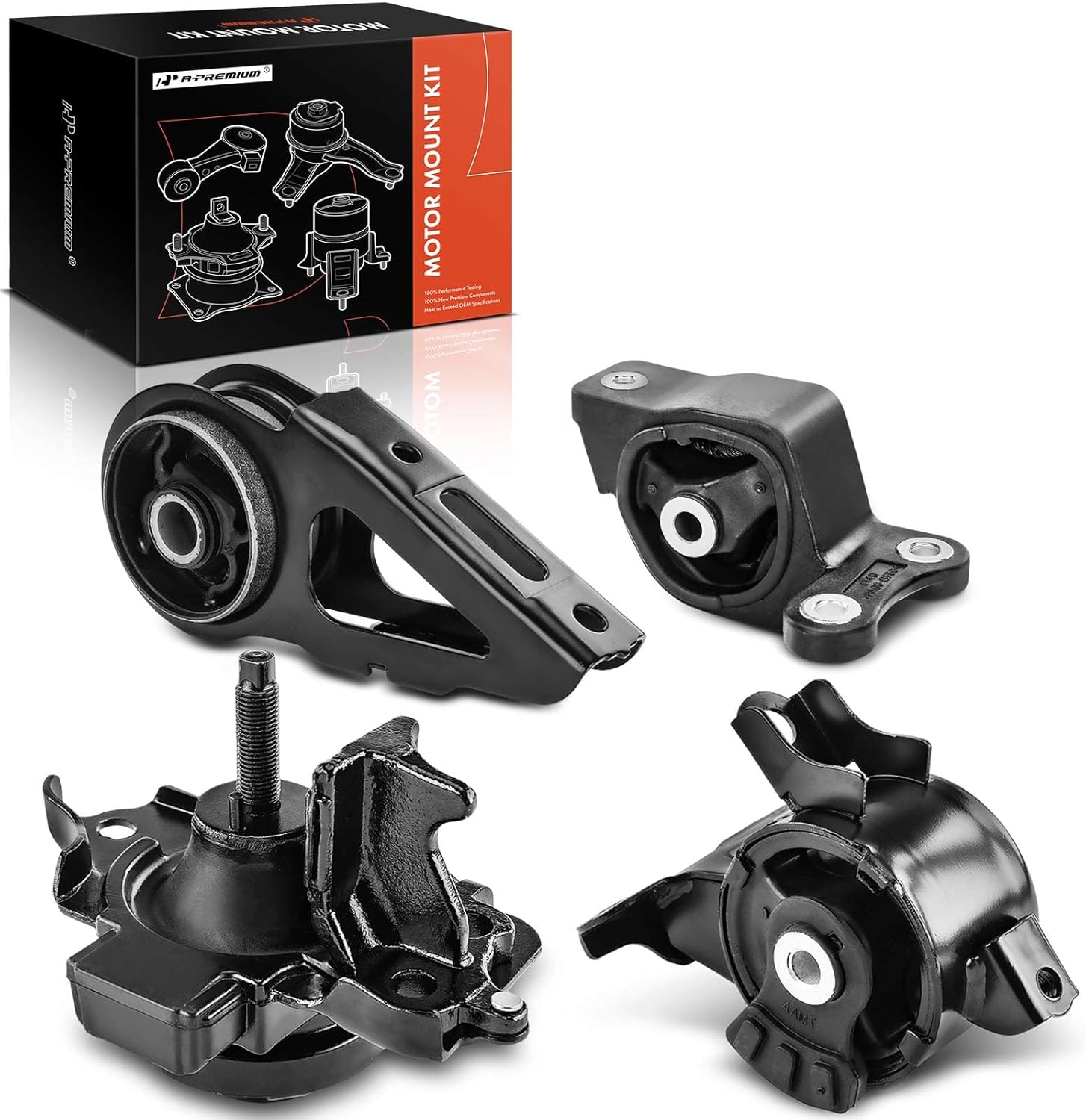 A-Premium 4PCS Engine Motor Mount and Transmission Mount Set Compatible with Honda Fit 2007-2008 L4 1.5L, Manual Transmission, Replace# 50840-SAA-003, 50810-SAA-982