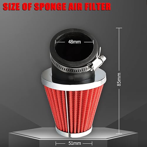 Miniatura 3 de NIBBI PE28 Carburador con kit de filtros de aire de 48 mm, Carburador PE28 mm FL para motocicletas Fit para Dirt Bike de 200 cc-250 cc, Pit Bike,