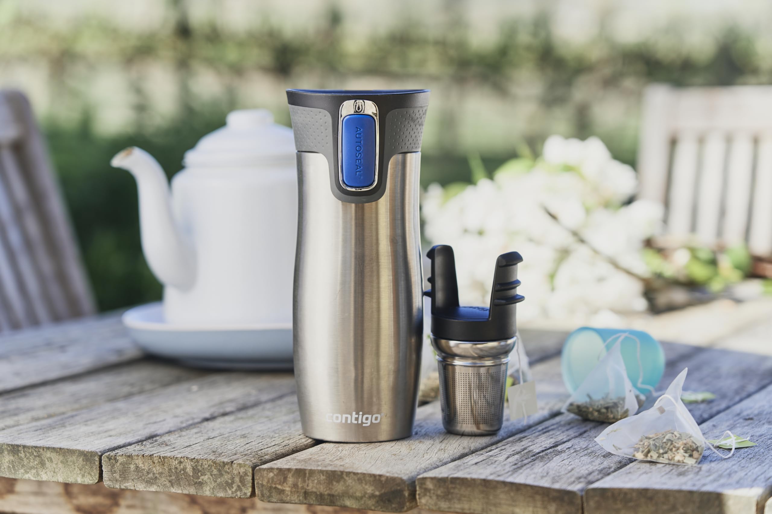 Contigo Thermobecher West Loop Autoseal mit Gravur, Edelstahl Isolierbecher, Reisebecher, Kaffeebecher to Go, auslaufsicher (Stainless Steel)