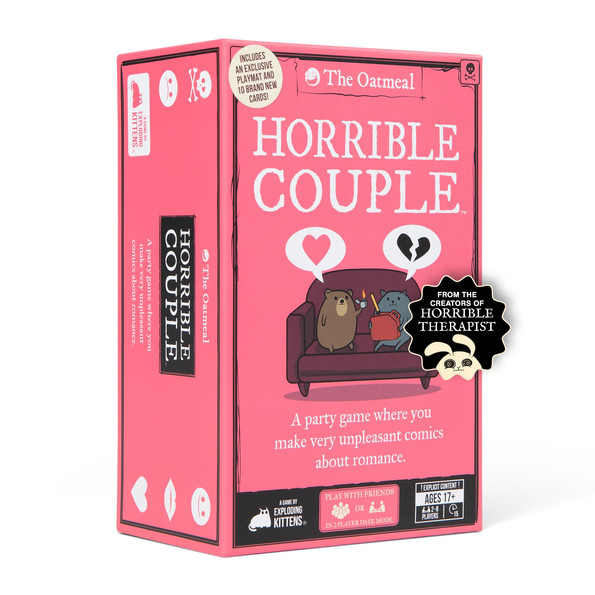 Horrible Couple - Party Game For 2-8 Players, From The Creators of Horrible Therapist, Multi-color, 11.43 cm x 7.62 cm