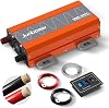 1080W Pure Sine Wave Inverter 3000W Peak, 12V DC to 230V/240V AC with UK Sockets, LCD & Remote Monitor Controller | Adjustable Voltage & 50/60Hz, Pre-Charge for Home, RV, Truck, Off-Grid Solar Systems