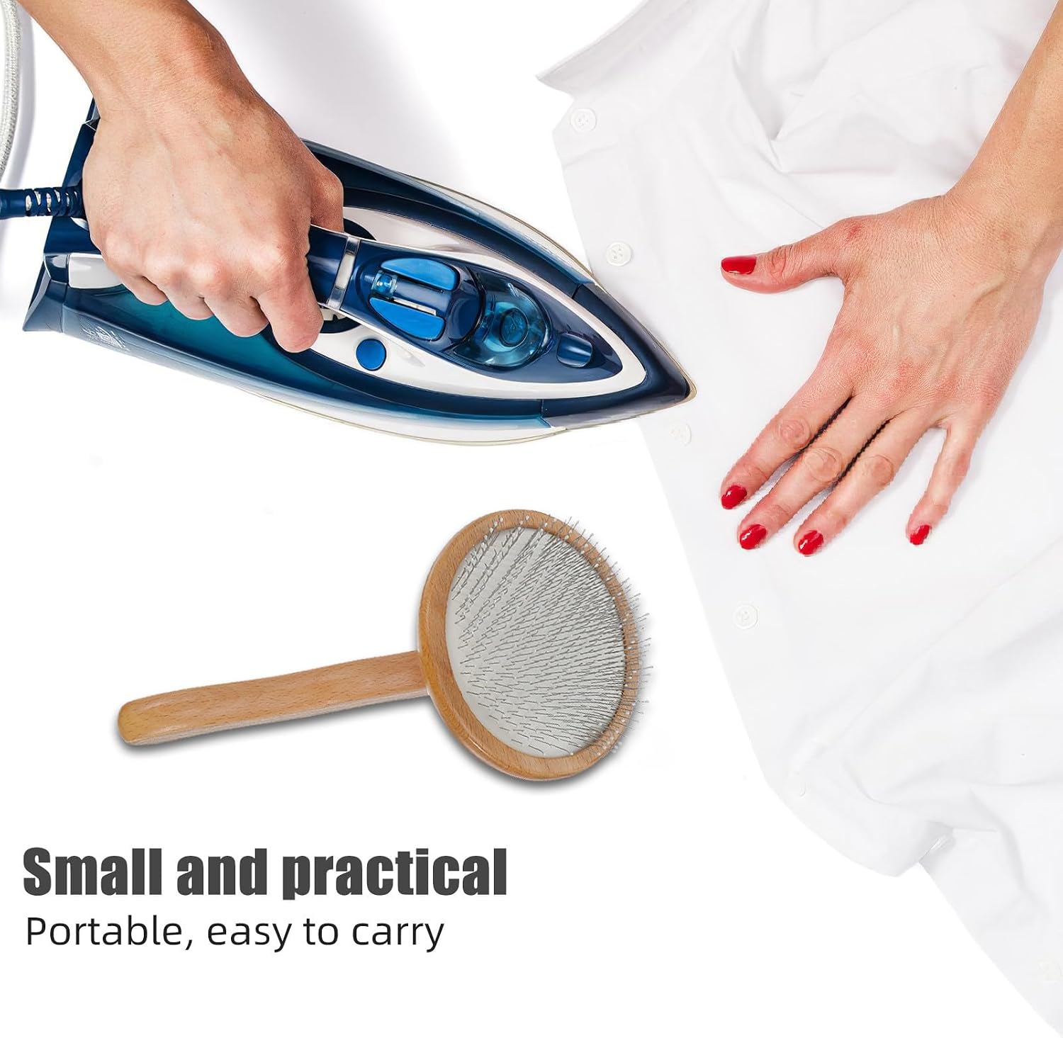Artibetter Needle Felting Wool Carder with Wood Handle for Efficiently Detangling and Aligning Wool Fibers, Removes Impurities and Knots, Portable Craft Tool for Needle Felting and Pet