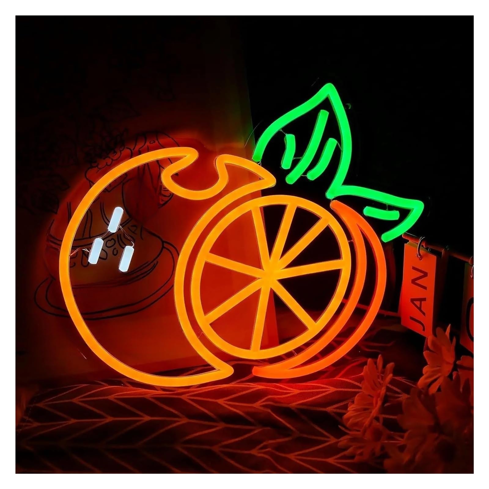 LEMST Sign Lamp Fruit Neon Sign Light for Bedroom Fruit Shop Cake Shop Birthday Party Wall Decor USB Powered Dimmable Lamp 33cmx25cm