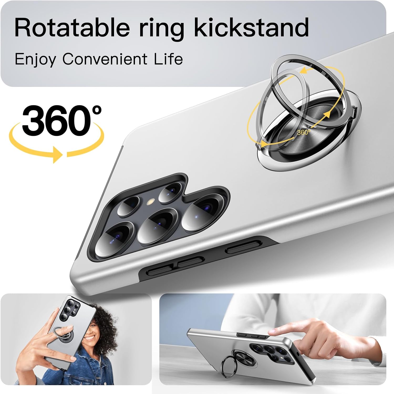 Anqrp Designed for Samsung Galaxy S25 Ultra Case, Built-in [15Ft Drop Protection][Heat Dissipation] Shockproof Military Grade Protection,for Samsung Galaxy S25 Ultra Case,Silver - Image 3