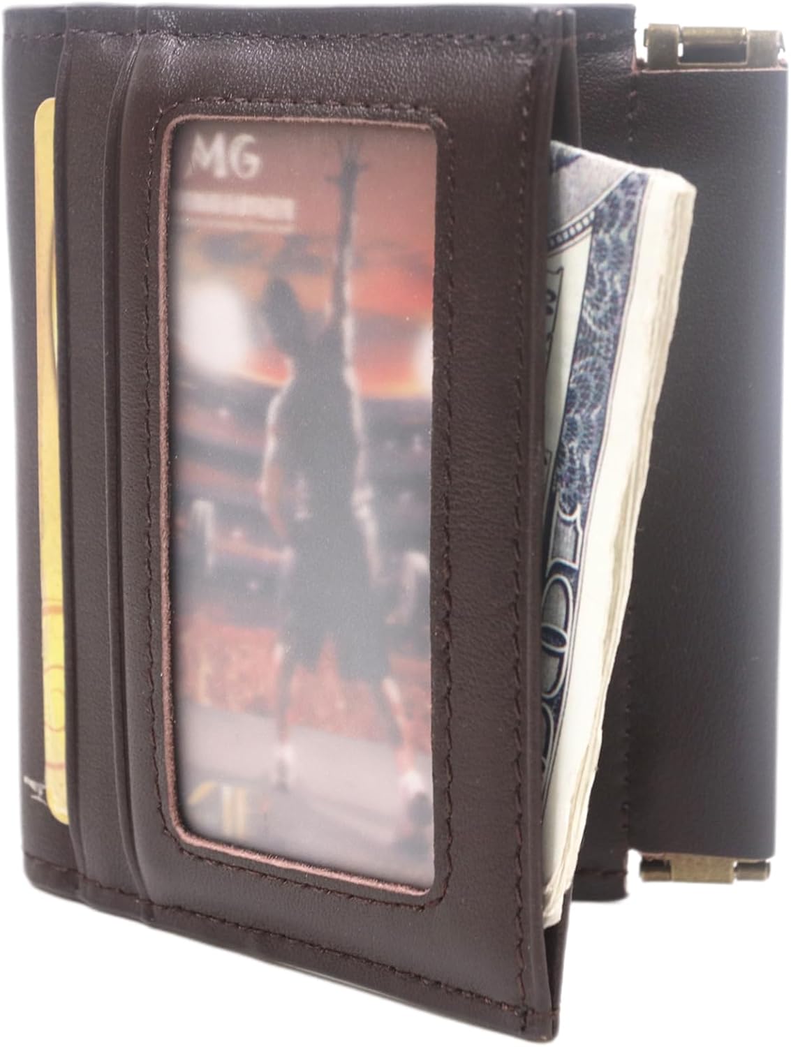 ZTELLHIM スリム 二つ折り レザー 財布 男性用 スクイーズ コインポケット ポーチ カード ホルダー 薄型 ミニマ