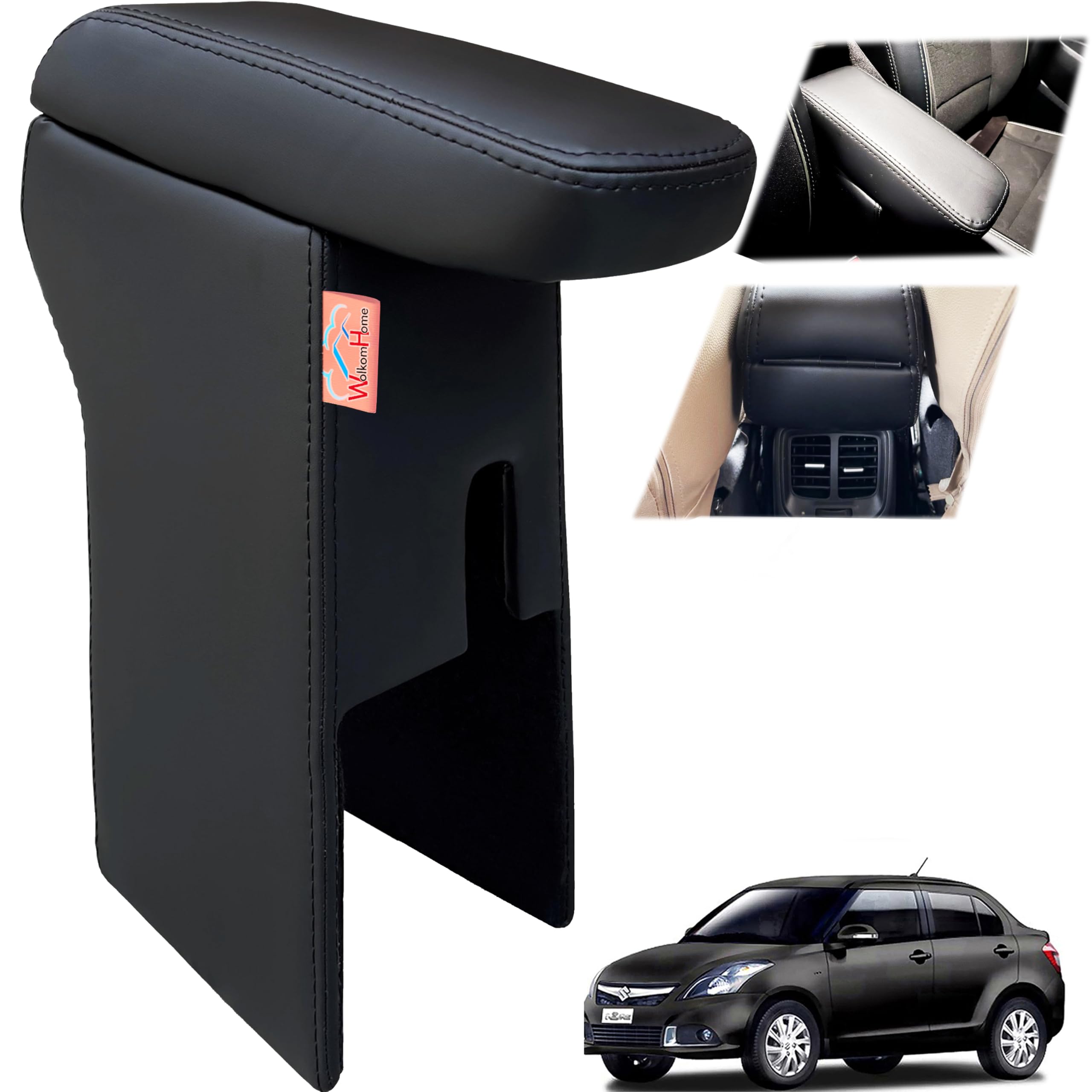 WolkomHome Car Armrest with Storage Box & Soft Cushion Pad Only for ...