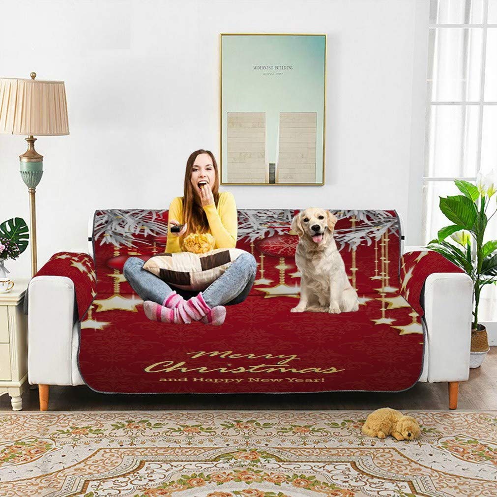 A.Monamour Sofabezug 'Verschneite Nacht' – Samt Überwurf Mit Weihnachtsmotiv Für Sofa & Sessel