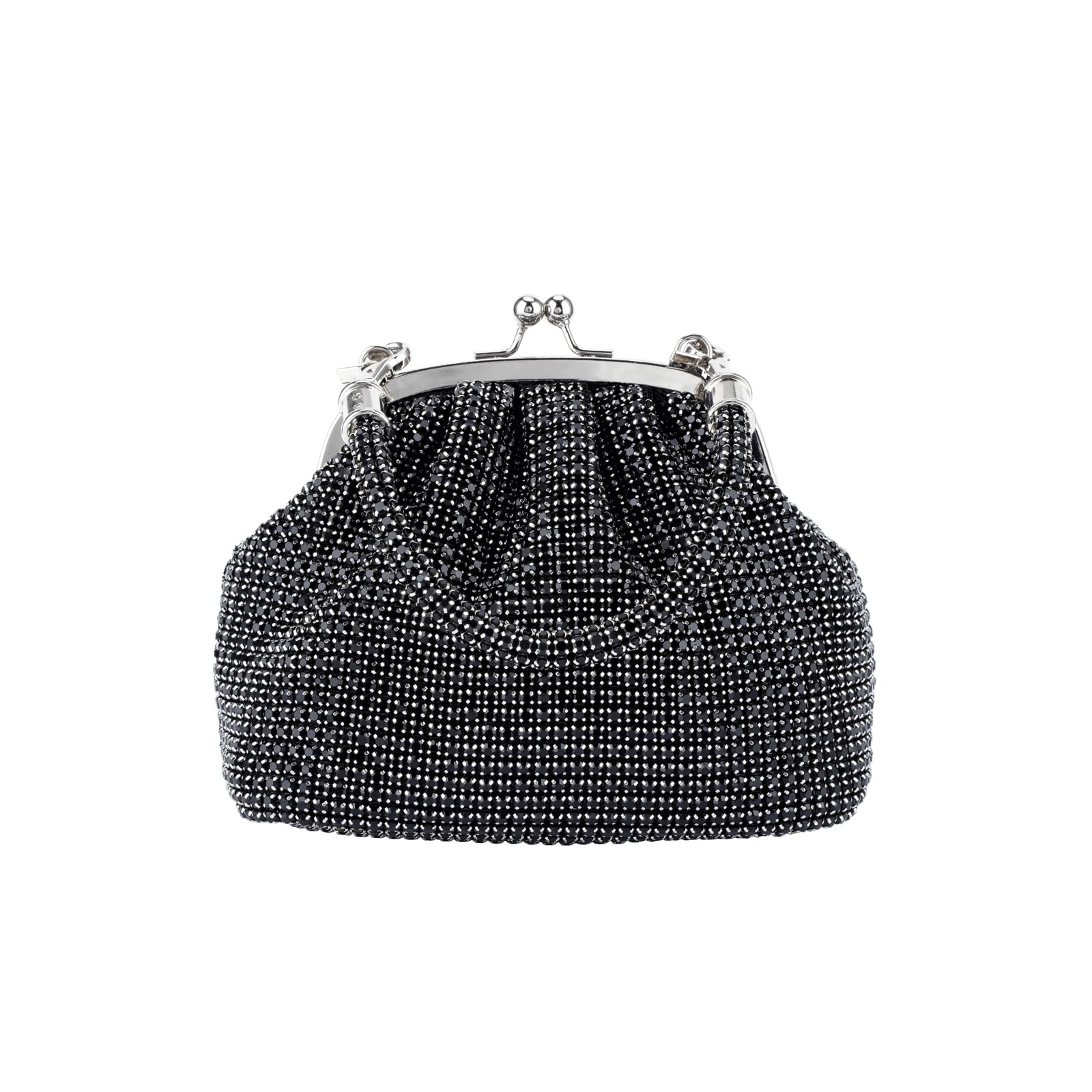 Gripit Rhinestone Purse Clutch Bag for Bridal Women Evening Sparkly Diamond Money Purse Party Wedding Clutch Purses,Black