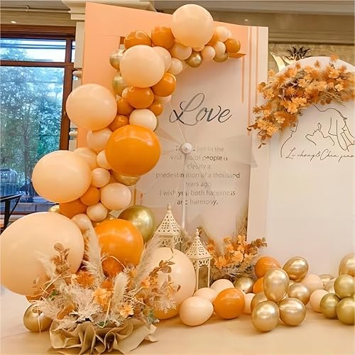 Miniatura 3 de 130 globos naranja pastel de diferentes tamaños de 18, 12, 10, 5 pulgadas para arco de guirnalda de globos, globos de látex naranja pastel para