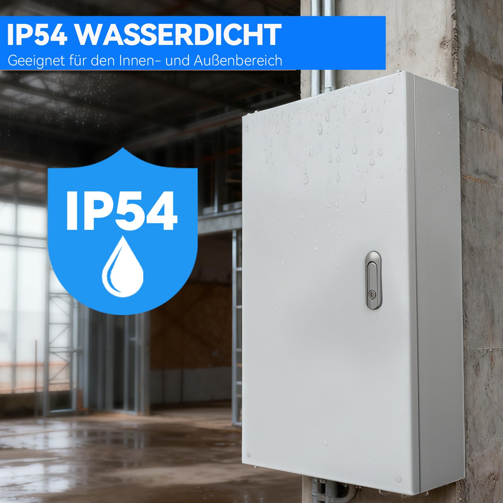 Warmfay Unterverteilung Verdrahtet Sicherungskasten mit FI Schalter, LS Schalter und Überspannungsschutz, Unterputz Aufputz 3-Reihig Verteilerkasten IP54 Wasserdicht für Haus Werkstatt und Gewerbe