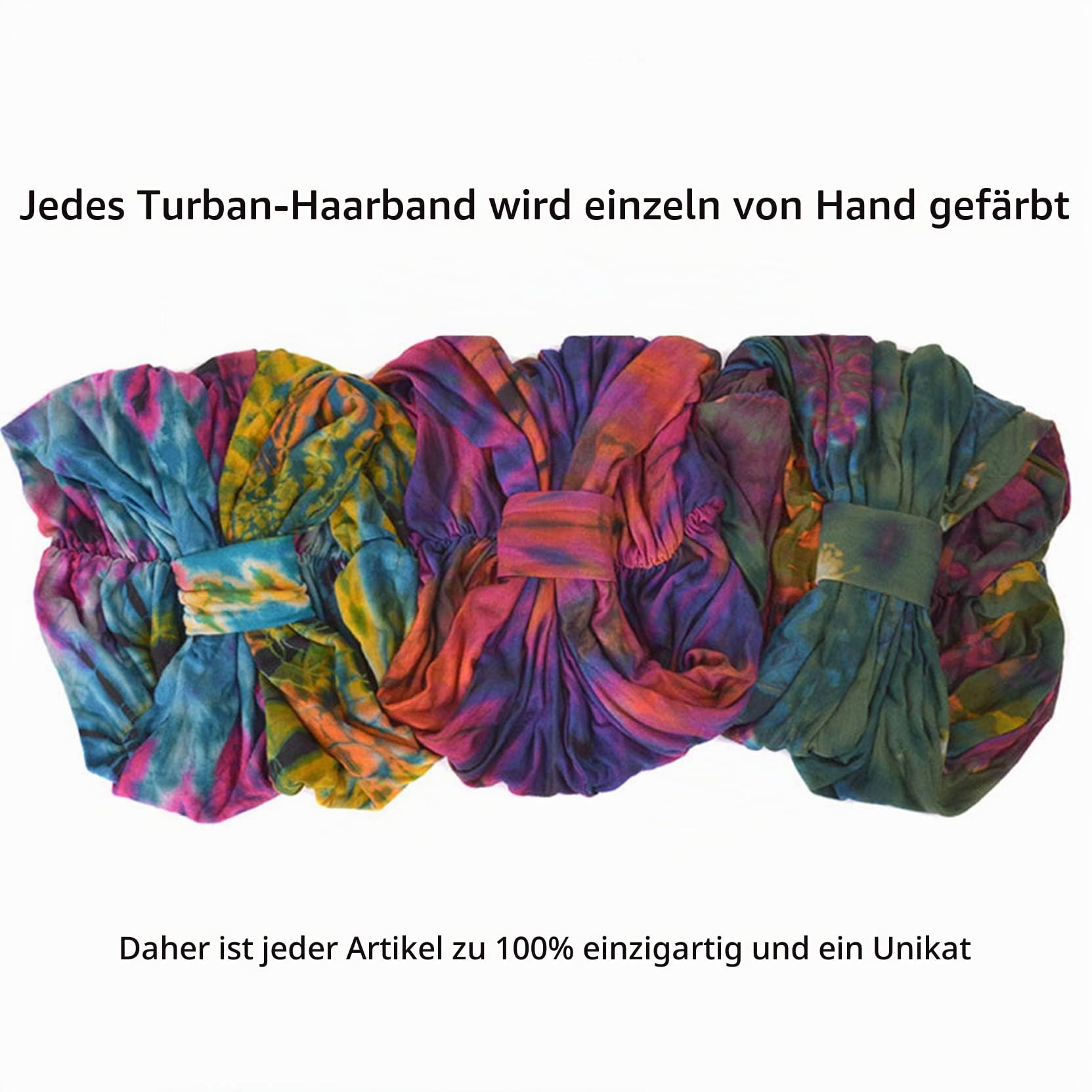 CHARM Tie Dye Stirnband Hippie Mode Elastisch Kopf Wickeln Abdeckung 60'S 70'S Retro Bandana Psychedelisch Blume Muster C