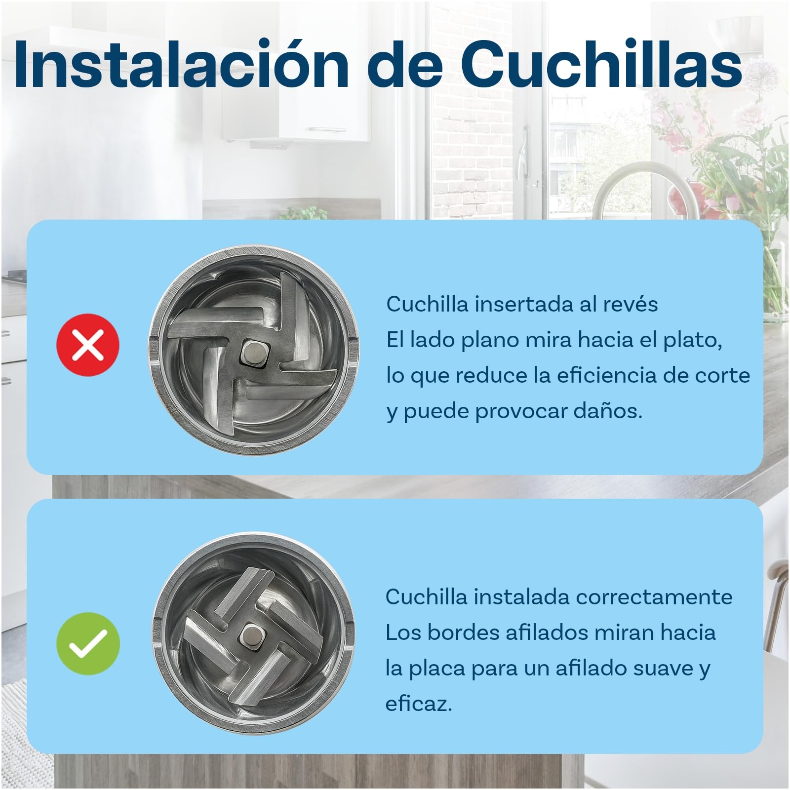 Accesorio Picadora de Carne para KitchenAid Batidora de Pie - Accesorio Trituradora de Alimentos con 4 Platos Picadores, 2 Tubos de Relleno de Salchichas, 2 Cuchillas Picadoras por MMOBIEL