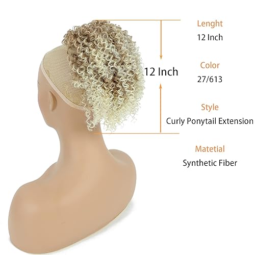 Miniatura 3 de Cola de caballo con cordón para mujeres negras, extensión de cola de caballo corta rizada para mujeres negras, extensión de cola de caballo rizada