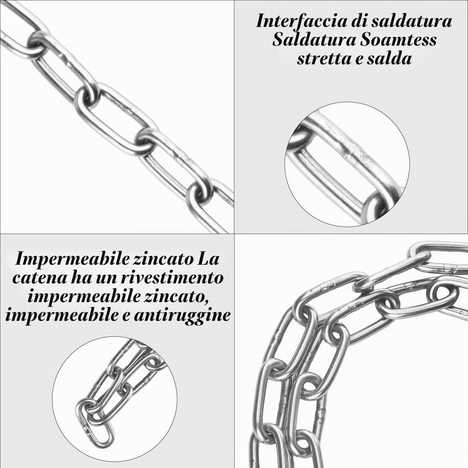 lucchetti per bicicletta, 80 cm, catena di sicurezza, lucchetto per moto, catena in acciaio inox con lucchetto e chiave per garage, porte, recinzioni, scooter, antifurto (100cm)