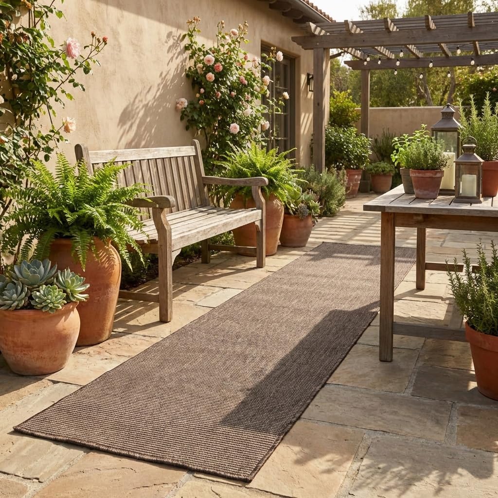 Tapis couloir extérieur lisse de terrasse et cuisine 60x200 cm