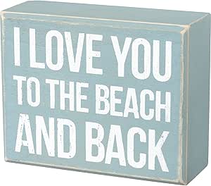 Primitives by Kathy I Love You to The Beach and Back Box Sign (27360), Small