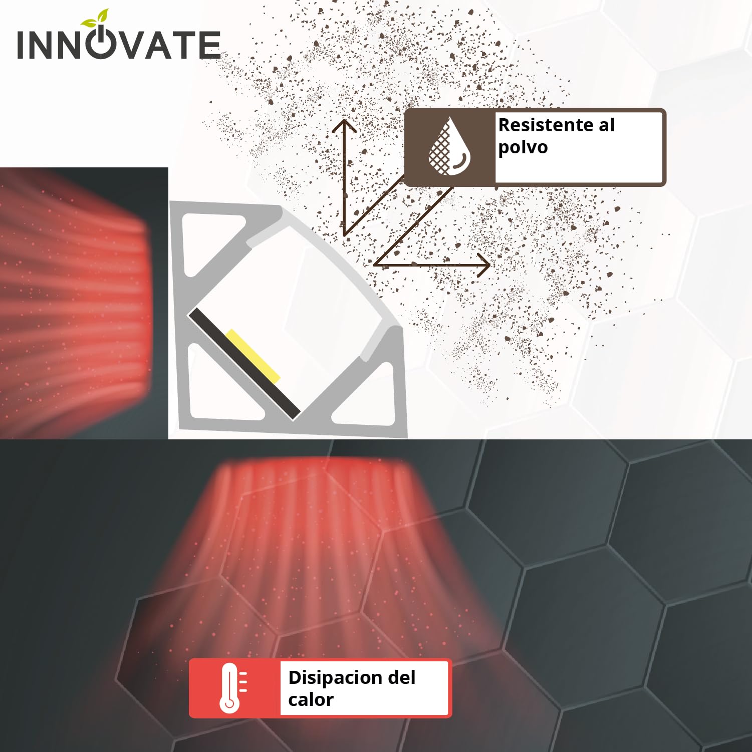 INNOVATE Perfil Aluminio Tira LED 45º Esquina 2m con Difusor [2000 x 17,5 x 17,5 mm para Tiras LED hasta 11 mm] iluminacion Cocina estanteria Armario (11mm Silver-traslucido, Set 5)