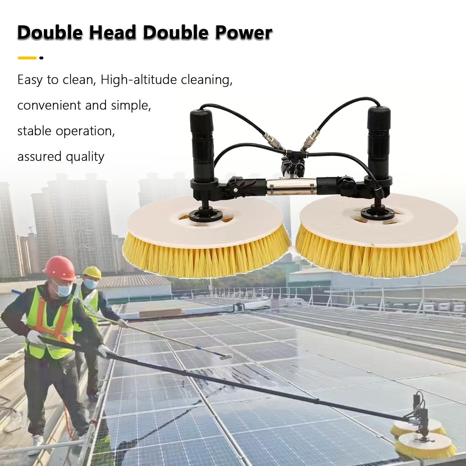 Pulitore per pannelli solari da 3,5 m/5,5 m/7,5 m, kit di lavaggio per finestre con asta di prolunga, spazzola automatica ad acqua, robot per la pulizia, kit di pulizia del pannello solare
