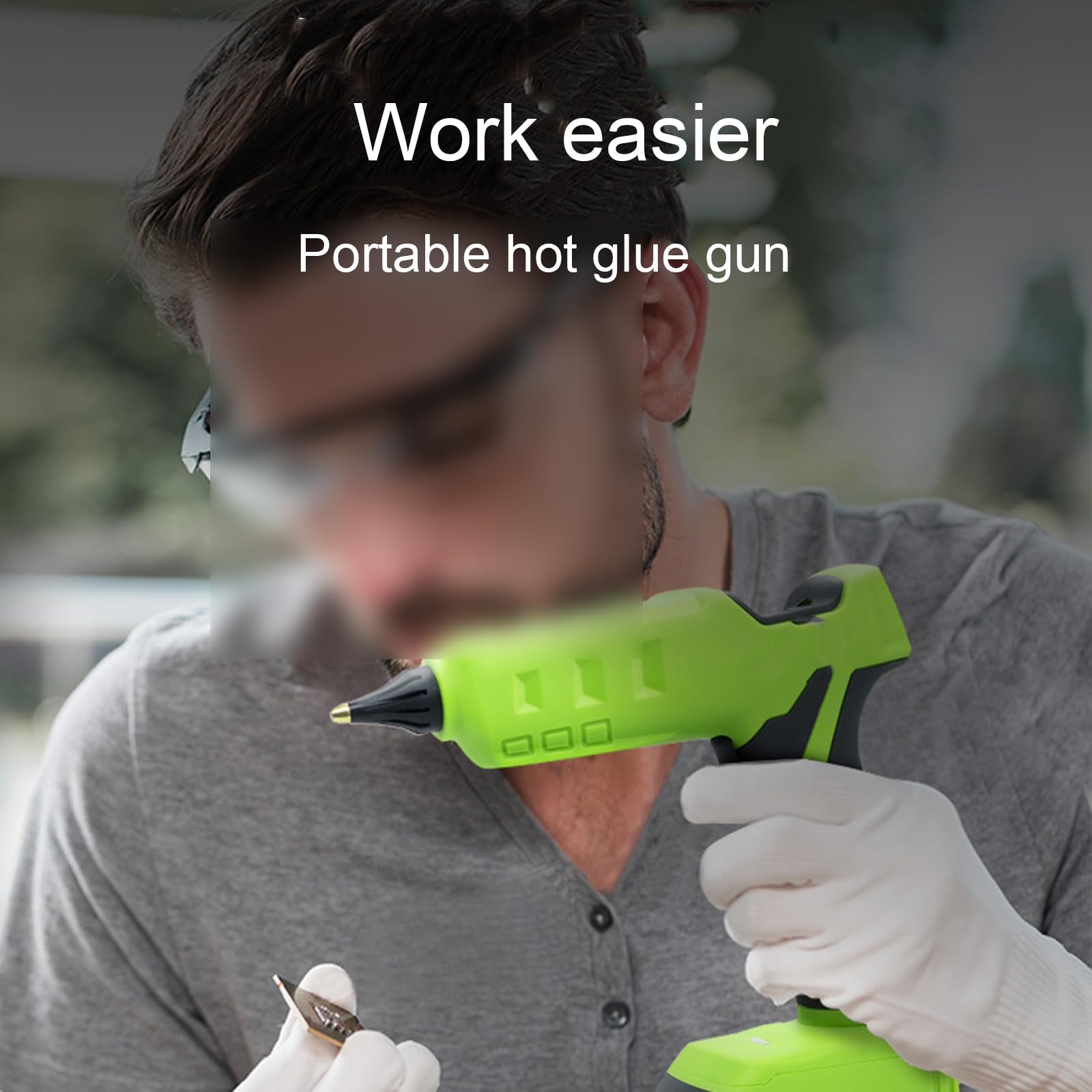Pistolet do klejenia na gorąco, łatwy w obsłudze, lampka kontrolna, do rzemiosła, sztuki i majsterkowania, naprawy domu (bateria nie jest dołączona)