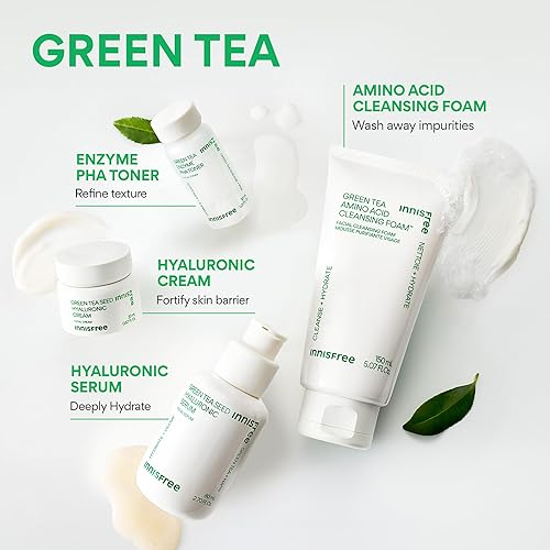 Miniatura 3 de innisfree Green Tea Seed Hydrating Serum with Hyaluronic Acid & Niacinamide, Korean Face Serum for Glow