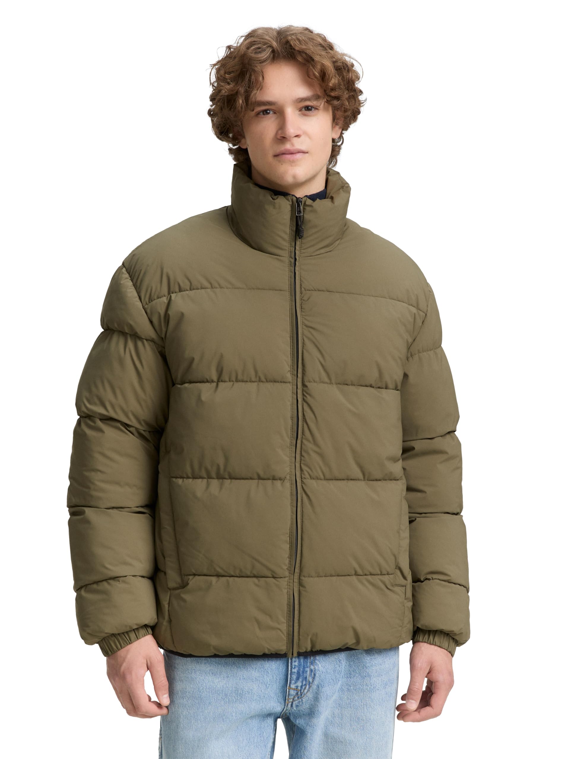 TOM TAILOR Denim Herren Lightweight Pufferjacke mit Stehkragen