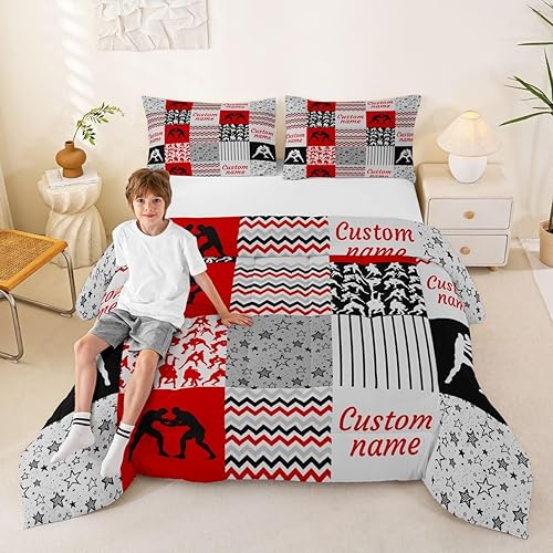 Miniatura 67 de Erosebridal Juego de ropa de cama personalizado con diseño de carrera de barril, colcha occidental a cuadros, juego de edredón con estrellas