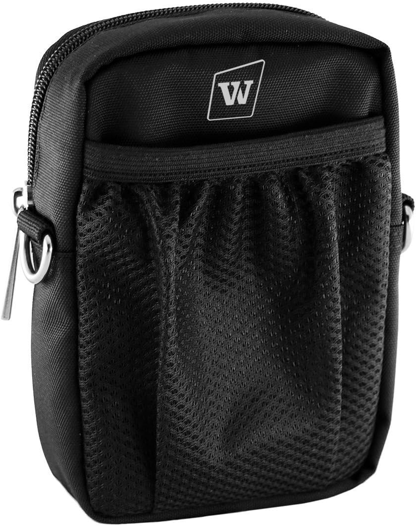 Voice Amplifiers Speaker Carry Case Cover Bag with Mesh Pocket Zip And Snap Hook Fit USB Cable Wall Charger Phone WB010