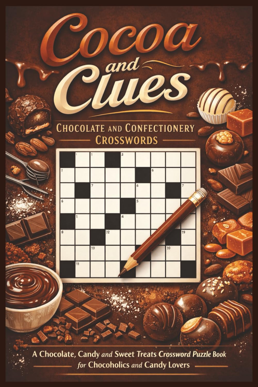 Cocoa and Clues: Chocolate and Confectionery Crosswords: A Chocolate, Candy and Sweet Treats Crossword Puzzle Book for Chocoholics and Candy Lovers