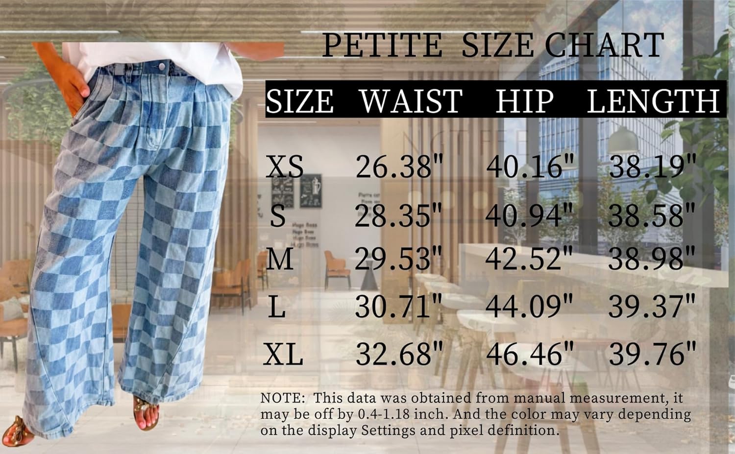 Melliflo Women Loose Wide Leg Straight Plaid Denim Pants Casual High Wasit Checkered Baggy Jeans with Pockets - Image 2