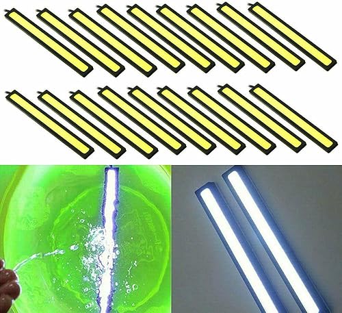 18 unids blanco 12 V LED tira DRL diurna Correr luces niebla COB lámpara de coche impermeable