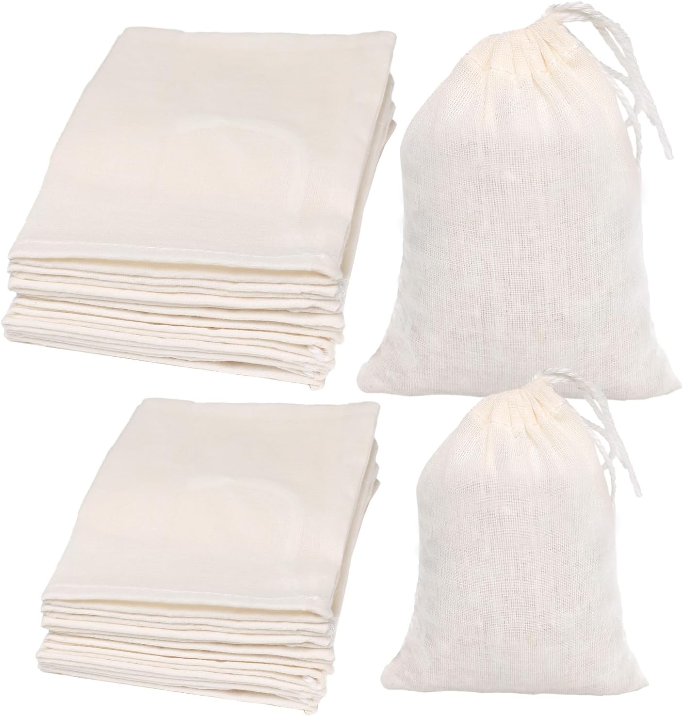 Limko Cotton Bags Muslin Bags Sachet Bag for Home Supplies (3x4 Inch 10 Pack)