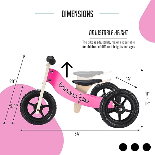 Miniatura 3 de banana bike Bicicleta de equilibrio de madera, triciclo para niños pequeños, de 6 meses a 6 años, larga vida útil, enseña a equilibrar y pedalear,