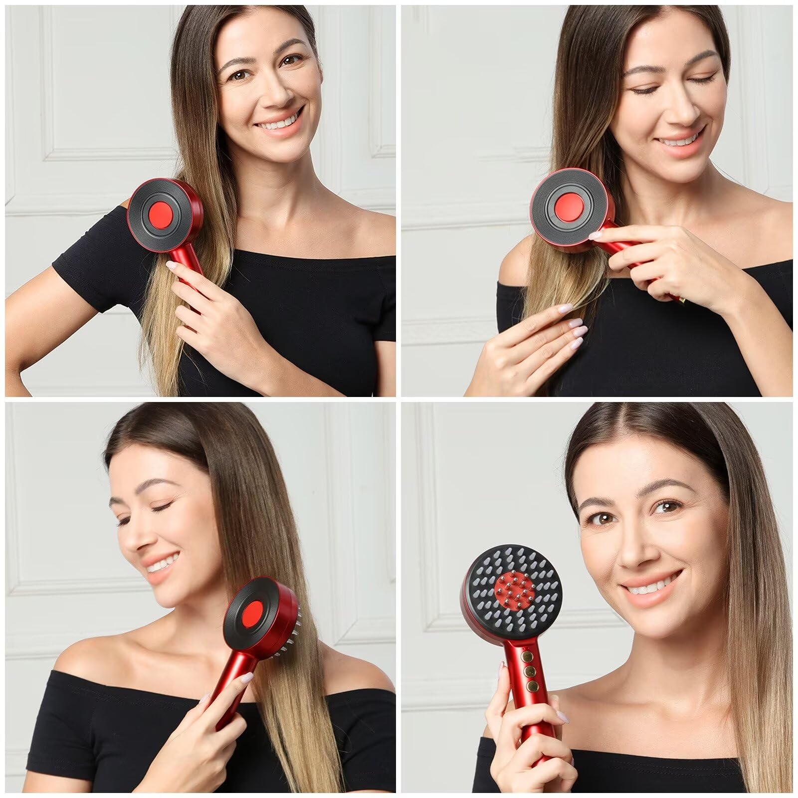 Cepillo masajeador eléctrico de atomización nano, peine masajeador eléctrico con vibraciones, peine masajeador para el cuero cabelludo para nutrir el cabello y aliviar la presión en la cabeza